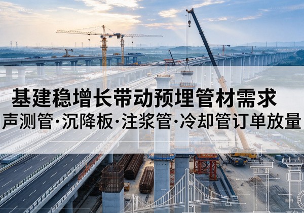 青山湖基建稳增长带动预埋监测管材需求，声测管、沉降板、注浆管订单持续放量